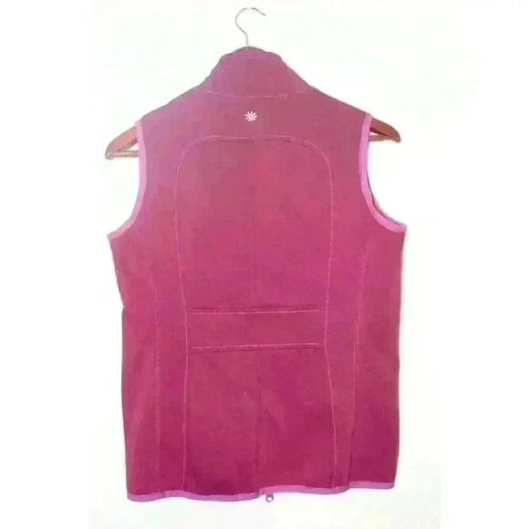 Athleta Athletic Fitted Tailored Vest Full Zip Magenta 4 Pockets Women's Size S - Picture 4 of 16